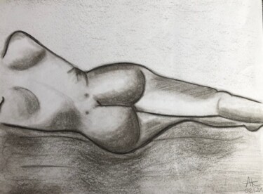 Drawing titled "Iris" by Alexandra Klup, Original Artwork, Charcoal