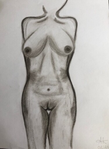 Drawing titled "Lidia" by Alexandra Klup, Original Artwork, Charcoal