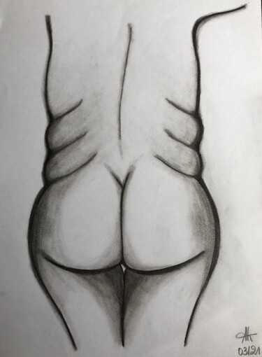 Drawing titled "Paola" by Alexandra Klup, Original Artwork, Charcoal