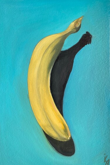 Painting titled "Spring banana / Вес…" by Alexandra Kuznetsova, Original Artwork, Oil