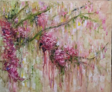 Painting titled "Wisteria" by Alexandra Laskina, Original Artwork, Oil