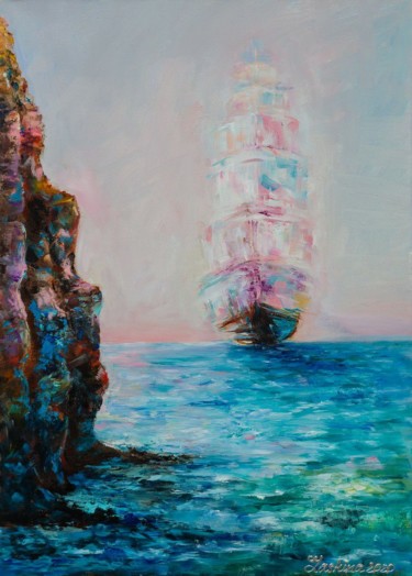 Painting titled "Air sails" by Alexandra Laskina, Original Artwork, Oil
