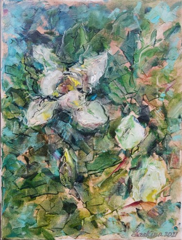 Painting titled "Magnolia" by Alexandra Laskina, Original Artwork, Oil