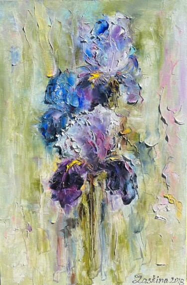 Malerei mit dem Titel "Irises 1" von Alexandra Laskina, Original-Kunstwerk, Öl