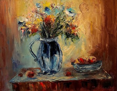 Painting titled "Bouquet of wild flo…" by Alexandra Laskina, Original Artwork, Oil