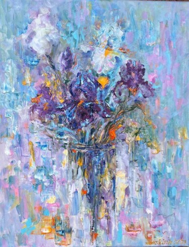 Malarstwo zatytułowany „Iris mood” autorstwa Alexandra Laskina, Oryginalna praca, Olej