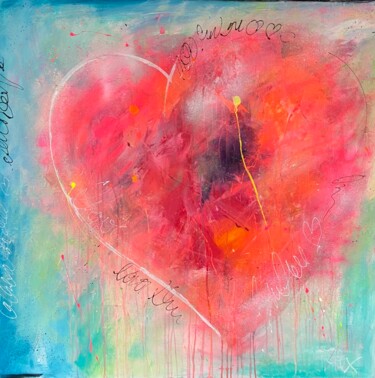 Painting titled "HEARTBEAT" by Alexandra Machmar, Original Artwork, Acrylic Mounted on Wood Stretcher frame