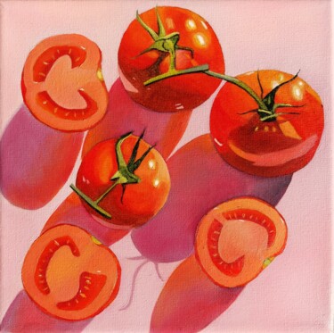 Painting titled "Tomates" by Alexandra Maro, Original Artwork, Oil