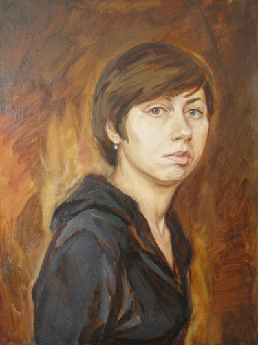 Картина под названием "Self-portrait" - Alexandra Mertens, Подлинное произведение искусства, Масло