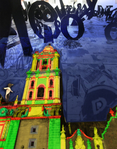 Grafika cyfrowa / sztuka generowana cyfrowo zatytułowany „Cathédrale de Mexico” autorstwa Alexandra M, Oryginalna praca, Kol…