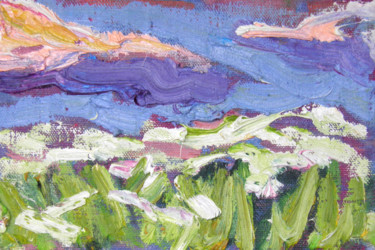 Pintura intitulada "Goutweed and clouds…" por Alexandra Ovchinnikova, Obras de arte originais, Óleo