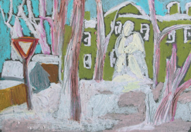 Peinture intitulée "Snowy monument" par Alexandra Ovchinnikova, Œuvre d'art originale, Pastel