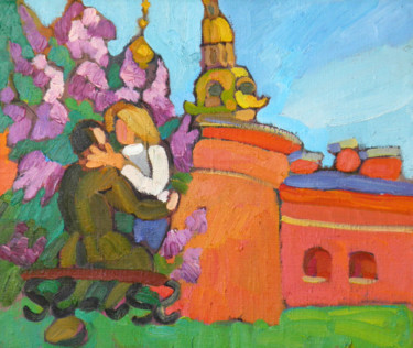 Painting titled "Warm mood" by Alexandra Ovchinnikova, Original Artwork, Oil