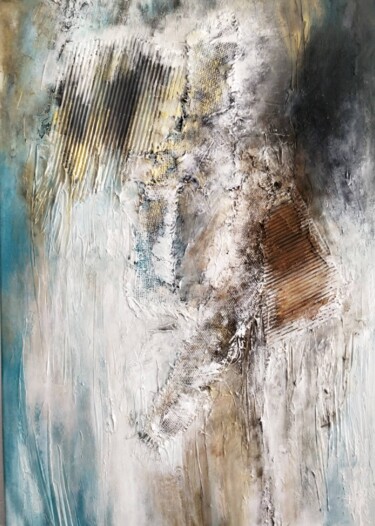 Pintura titulada "Gold River" por Alexandra Petropoulou, Obra de arte original, Acrílico Montado en Bastidor de camilla de m…