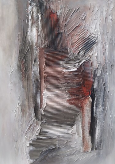 Malerei mit dem Titel "Red shadow" von Alexandra Petropoulou, Original-Kunstwerk, Acryl Auf Keilrahmen aus Holz montiert