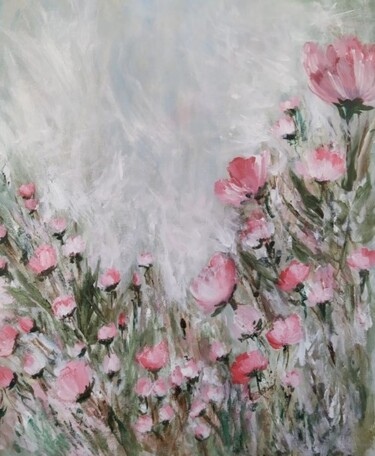 Painting titled "Spring II" by Alexandra Petropoulou, Original Artwork, Acrylic Mounted on Wood Stretcher frame