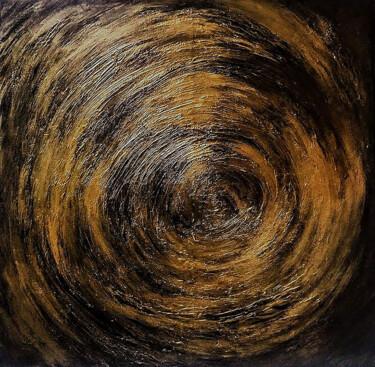 Malerei mit dem Titel "Gold hole" von Alexandra Petropoulou, Original-Kunstwerk, Acryl Auf Keilrahmen aus Holz montiert