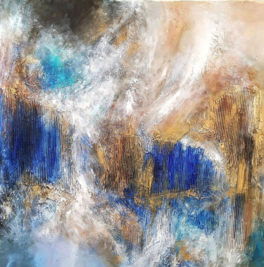 Картина под названием "Blue Miracles" - Alexandra Petropoulou, Подлинное произведение искусства, Акрил Установлен на Деревян…