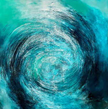 Painting titled "SEABED" by Alexandra Petropoulou, Original Artwork, Acrylic Mounted on Wood Stretcher frame