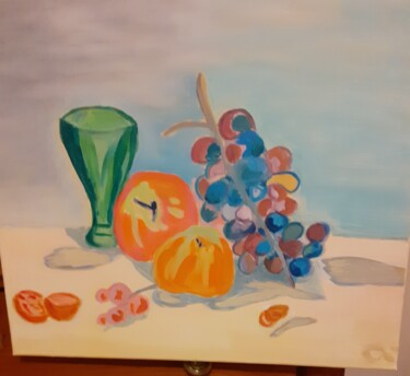 Peinture intitulée "Pommes et Raisins" par Alexandra Pilleux (De Montbrial), Œuvre d'art originale, Acrylique