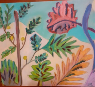 Painting titled "Vegetation" by Alexandra Pilleux (De Montbrial), Original Artwork, Acrylic