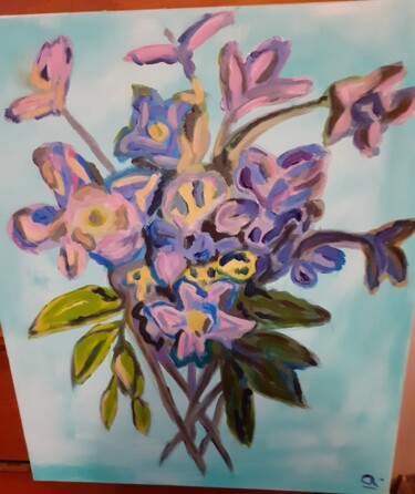 Painting titled "bouquet de fleurs" by Alexandra Pilleux (De Montbrial), Original Artwork, Acrylic