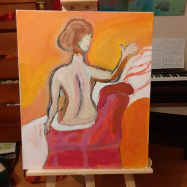 Painting titled "Nu de dos" by Alexandra Pilleux (De Montbrial), Original Artwork, Acrylic