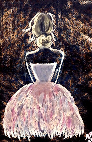 Drawing titled "Waiting" by Alexandra Roberts, Original Artwork, Acrylic