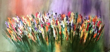 Painting titled "Field of Colors" by Alexandra Roberts, Original Artwork, Acrylic