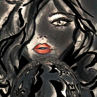 Рисунок под названием "Night vision" - Alexandra Roberts, Подлинное произведение искусства, Древесный уголь