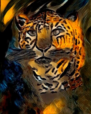 Pittura intitolato "Jaguar" da Alexandra Roberts, Opera d'arte originale, Acrilico