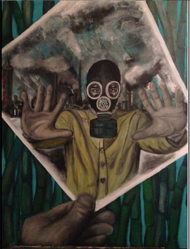 Painting titled "SMOG !!" by Alexandra Rouger, Original Artwork, Acrylic