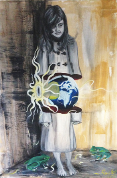 Painting titled "RESURRECTION" by Alexandra Rouger, Original Artwork, Acrylic
