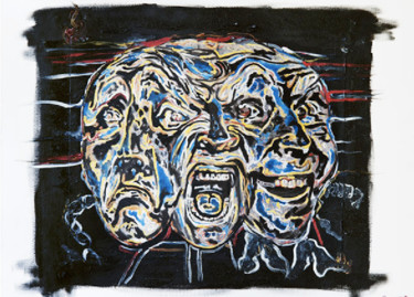 Peinture intitulée "TROIS FACETTES" par Alexandra Rouger, Œuvre d'art originale, Acrylique