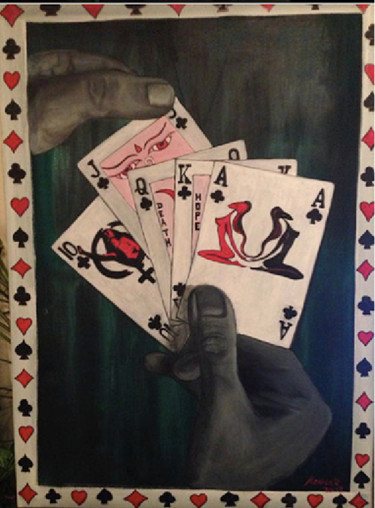 Malerei mit dem Titel "MY GAME" von Alexandra Rouger, Original-Kunstwerk, Acryl