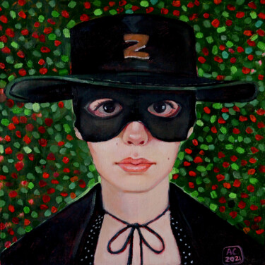 Pittura intitolato "Amelie Zorro" da Alexandra Sergeeva, Opera d'arte originale, Olio