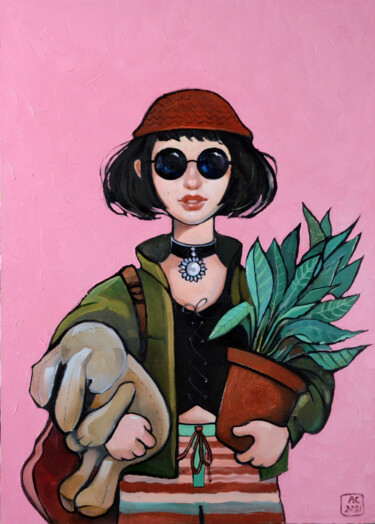 Peinture intitulée "My Mathilda" par Alexandra Sergeeva, Œuvre d'art originale, Huile