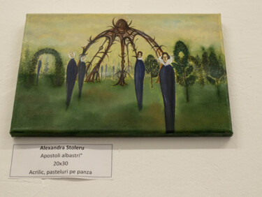 绘画 标题为“Apostoli Albastri” 由Alexandra Stoleru, 原创艺术品, 丙烯 安装在木质担架架上