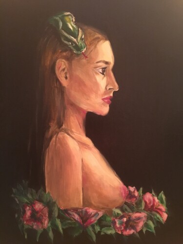 Картина под названием "Портрет девушки" - Alexandra Turytska, Подлинное произведение искусства, Масло