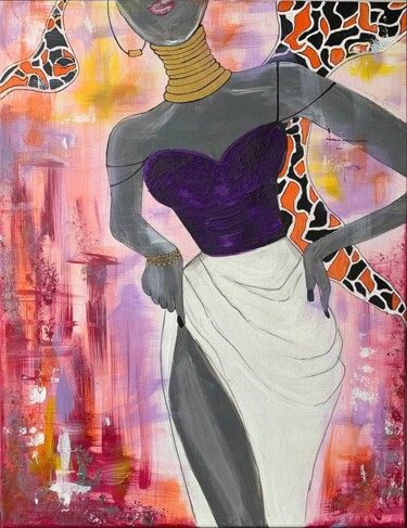 Peinture intitulée "A woman from africa" par Alexandra Yakunina, Œuvre d'art originale, Acrylique