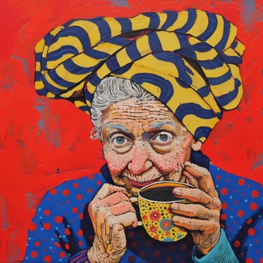 Digital Arts titled "Morning with coffee…" by Alexandra Yakunina, Original Artwork, AI generated image