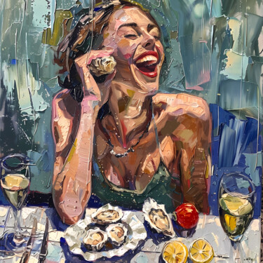 Digital Arts titled "Joy in Every Bite H…" by Alexandra Yakunina, Original Artwork, Digital Painting