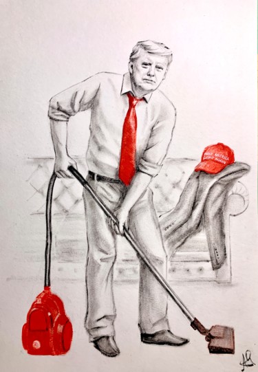 Drawing titled "He is free! (Donald…" by Alexandra Yaremenko, Original Artwork, Oil