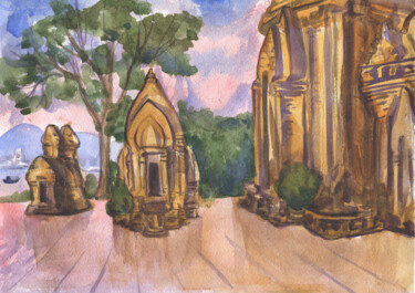 绘画 标题为“Temple. Vietnam” 由Alexandra Zatelepina, 原创艺术品, 水彩