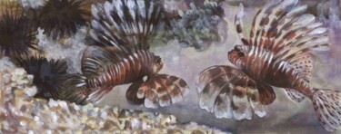 Pittura intitolato "Fish" da Alexandra Zatelepina, Opera d'arte originale, Acquarello