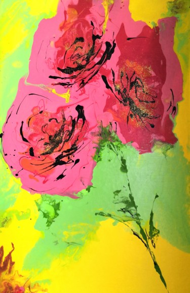 Картина под названием "Flowers of your soul" - Alexandra Rua, Подлинное произведение искусства, Акрил