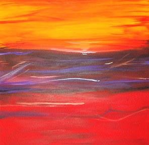 Malerei mit dem Titel "Setting Sun 1#" von Alexandra Sharrock, Original-Kunstwerk, Öl