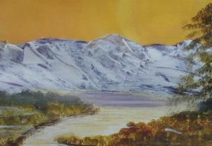 Peinture intitulée "mountains" par Alexandra Sharrock, Œuvre d'art originale