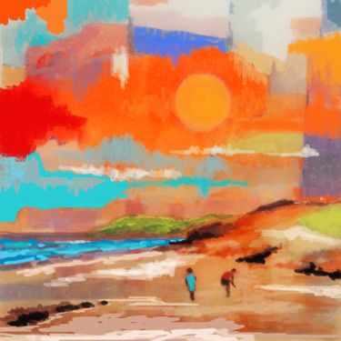 Artes digitais intitulada "Praia das cores" por Xam, Obras de arte originais