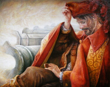 Peinture intitulée "Je tire ma révérence" par Alexandre Barberà-Ivanoff, Œuvre d'art originale, Huile Monté sur Châssis en b…